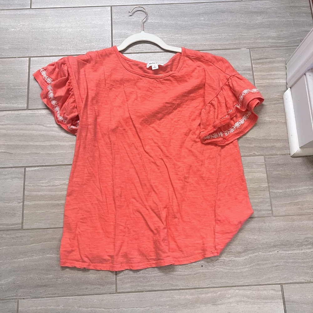 Hailey and co. Boutique top with ruffle sleeves